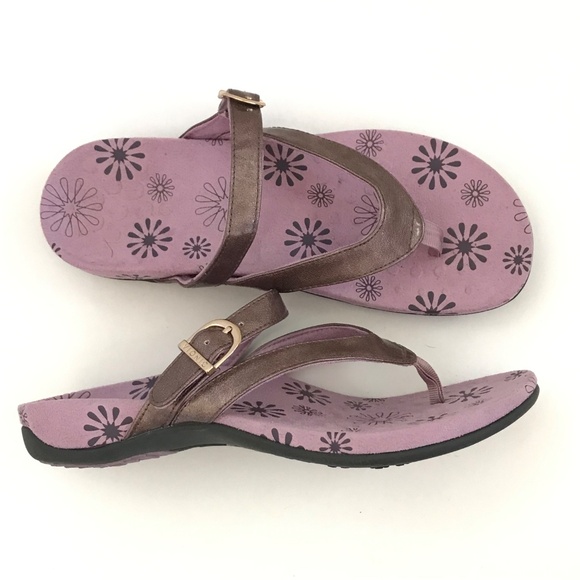 VIONIC Rosemary Orthotic Sandals Purple and Metallic Bronze Women’s Size 7 - Picture 2 of 16